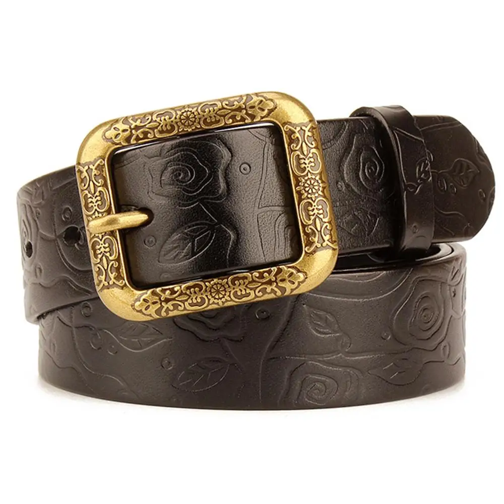 New Design Ladies Top Quality 100% Cow Cowhide Leather Belts Woman Retro Fashion Belt for Women Accessories Jeans FCO230