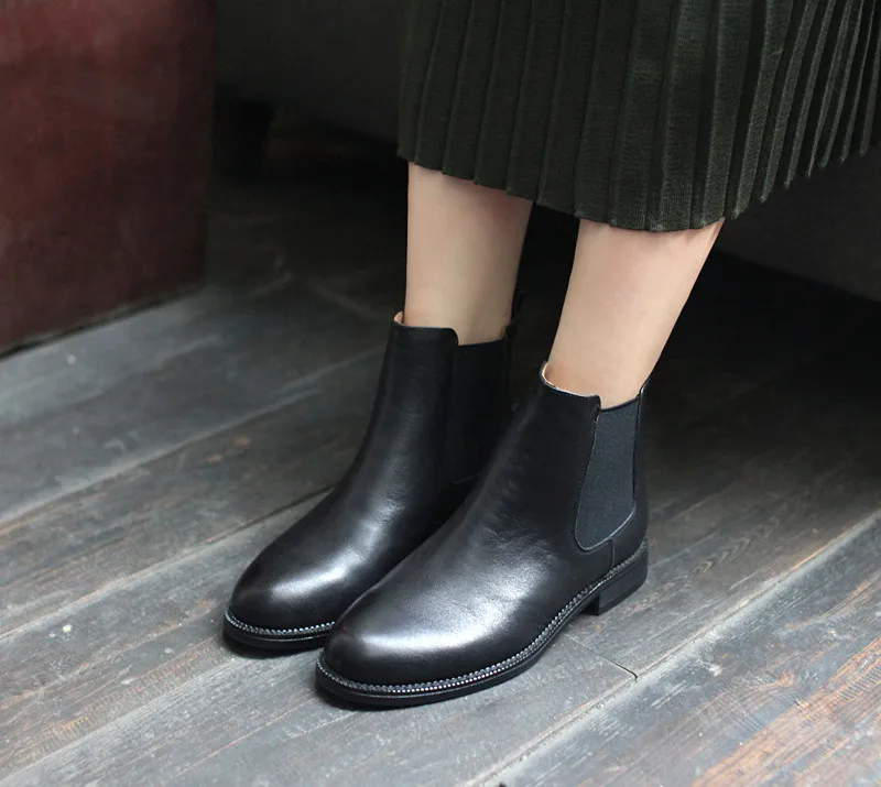 Black Villus Careaymade-фермеры, новая осенняя женская обувь на плоской подошве художественные и художественные модные ботинки для отдыха в стиле ретро кожаные ботинок ручной работы - Цвет: Black Villus