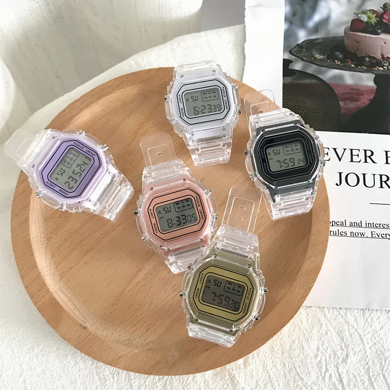 

Electronic Watch Student Boys and Girls Simple Luminous Chronograph Waterproof Teenage Silicone Watch