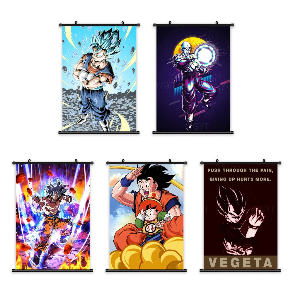 

Bandai Home Decoration Goku Hanging Dragon Ball Poster Japanese Anime Canvas Wall Art Print Modern Painting Scroll Living Room