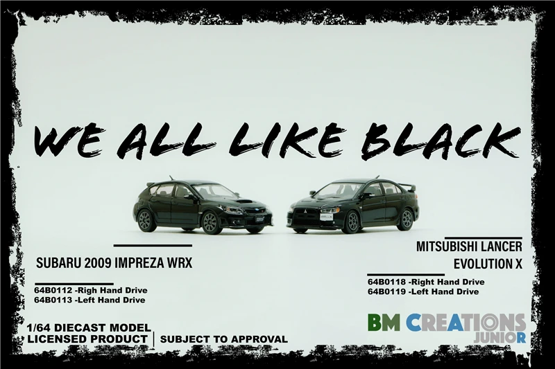 Модель автомобиля отлитый под давлением BM Creations 1:64 Subaru 2009 Impreza WRX / Lancer EVO | Игрушки и
