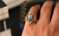gorgeous for women wedding ring moonstone size 6 10 yellow
