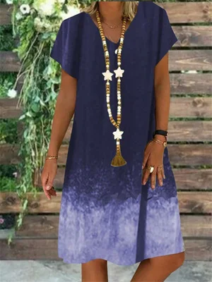 Свободное женское платье размера плюс 2020 летнее меняющее цвет Повседневное с