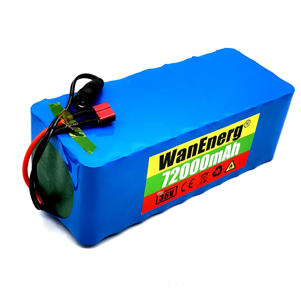 

New 36V battery 10s4p 72ah battery pack 500W high power battery 42V 72000mah eBike electric bicycle BMS + 42v2a charger in 2021