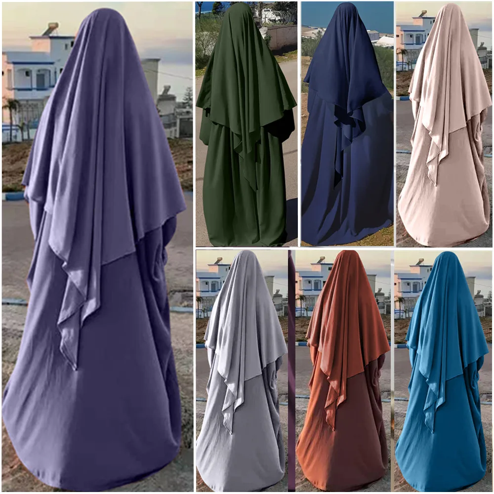 

Eid Prayer Garment Long Khimar Women Muslim Hijab Tops Abaya Veil Jilbab Ramadan Abayas Arabic Islam Clothing Niqab Burka Jubah