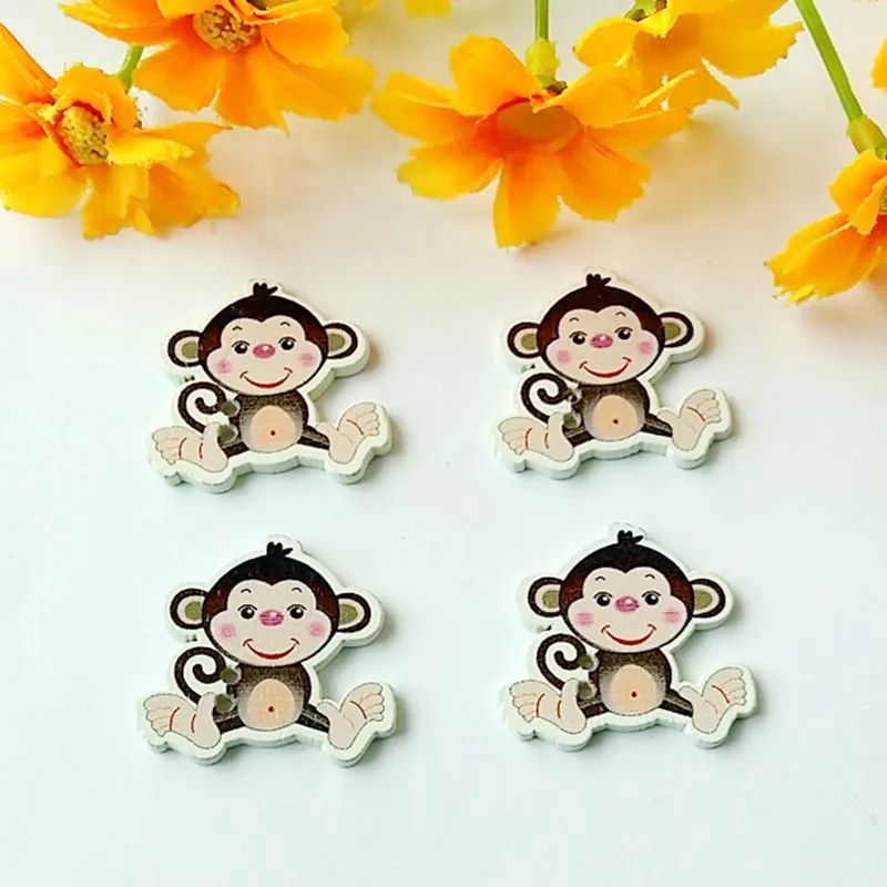 40 см деревянные пуговицы в виде обезьяны Детские из мультяшной ткани для шитья