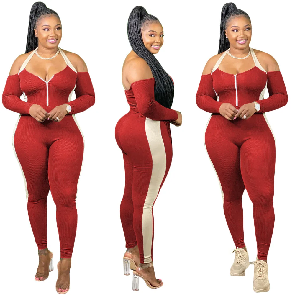 

Комбинезон женский слитный наряд комбинезоны с длинным рукавом Облегающий комбинезон Женская Осенняя одежда 2020 пикантные домашние комбин...