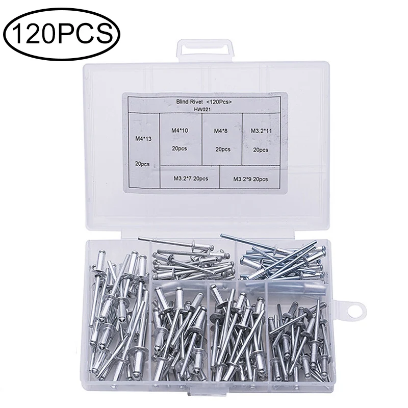 

120 шт./набор, заклепки из алюминиевого сплава