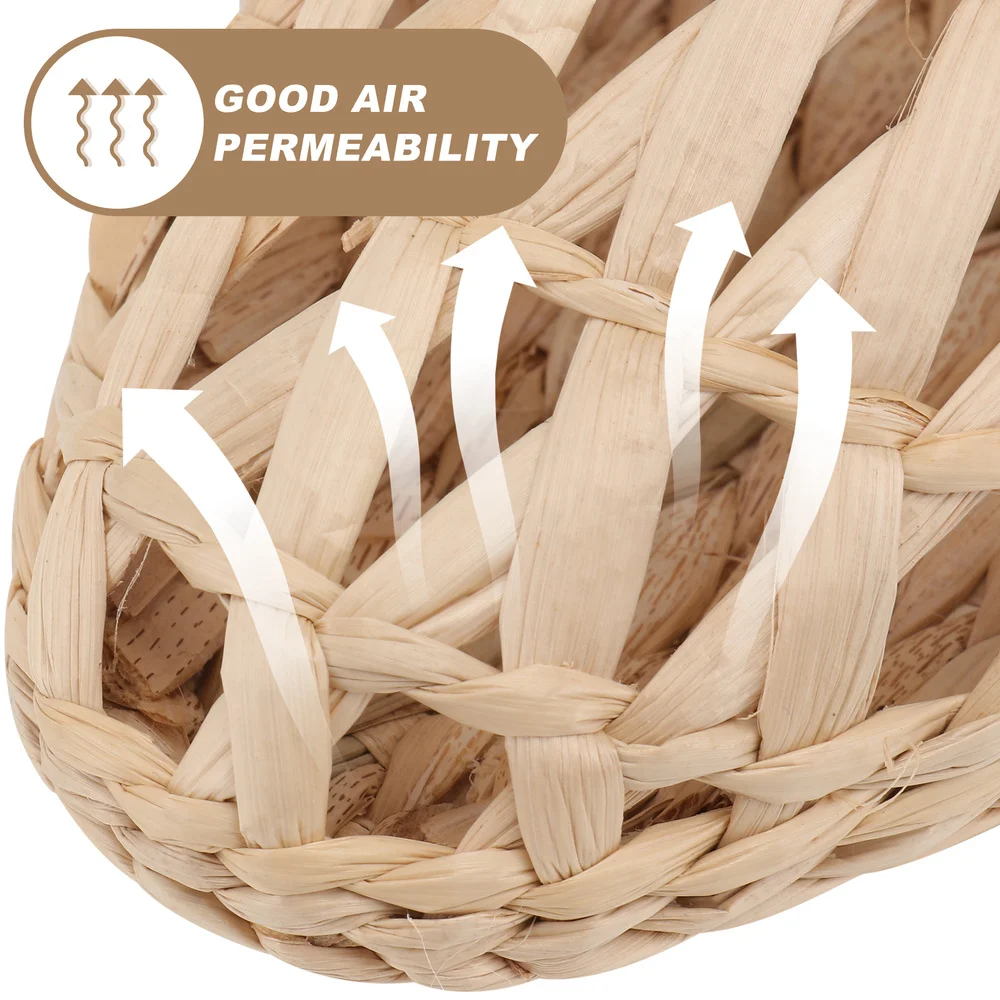 

1 Pair Straw Weaving Slippers Summer Straw Slippers Home Footwear