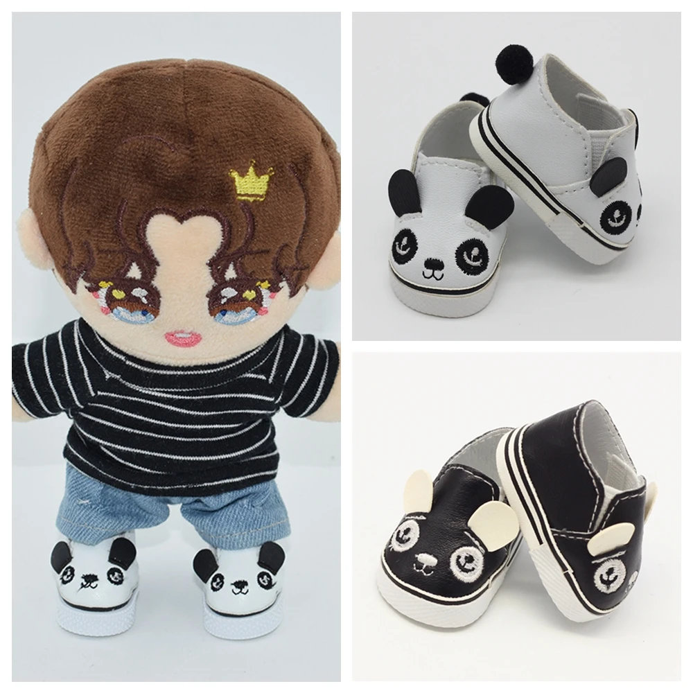 

5Cm Black White Panda Shape For 14 Inch Wellie Wisher & 32-34 Cm Paola Reina Dolls Shoes 20Cm Kpop Star EXO Doll Accessories