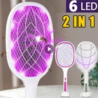 Электронная мухобойка-ловушка для комаров, 6 светодиодов, 3000 в