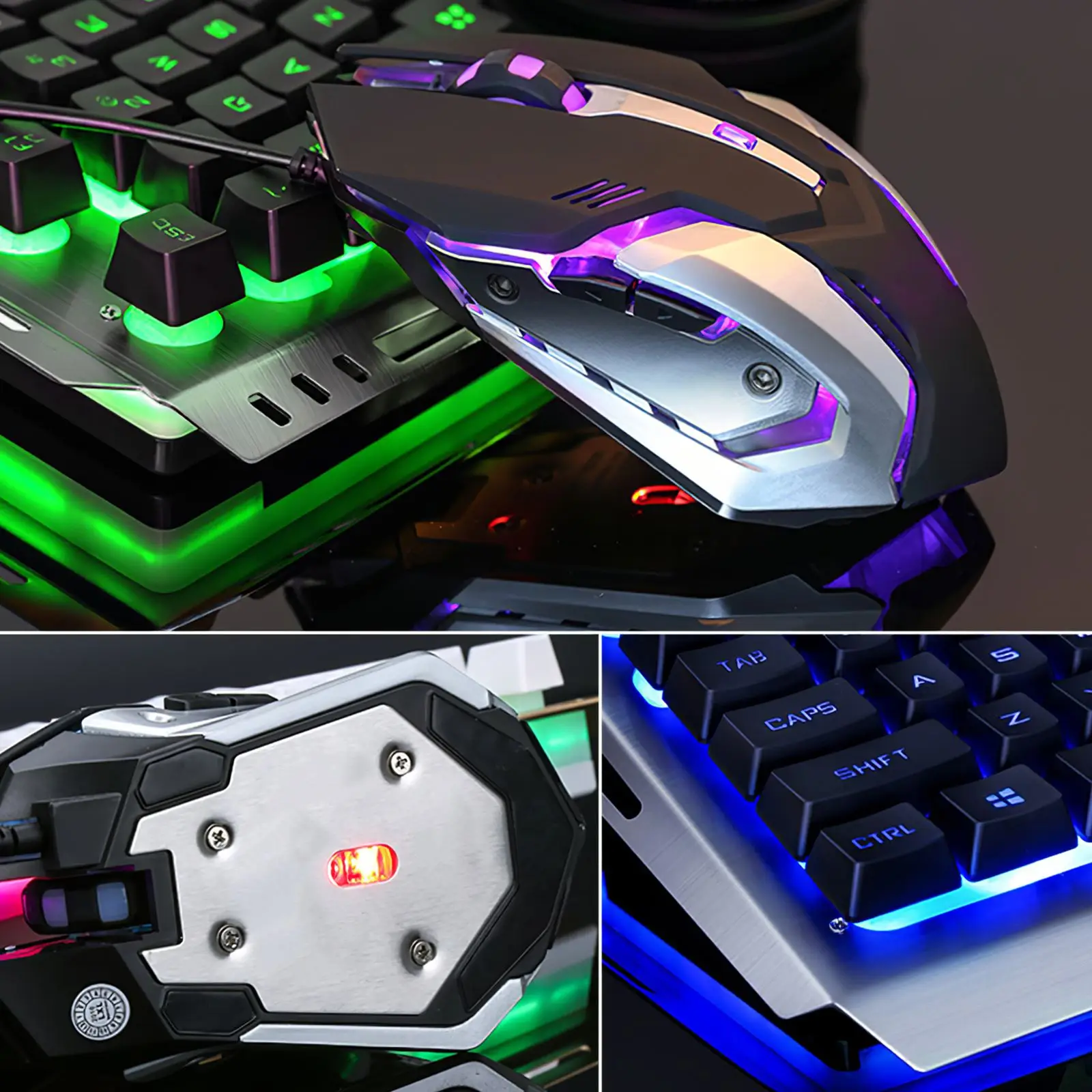 

USB Wired Backlit Mechanical Touch Gaming Keyboard Mouse Set Professional Keyboard Mice Combo With LED For Laptop Desktop PC