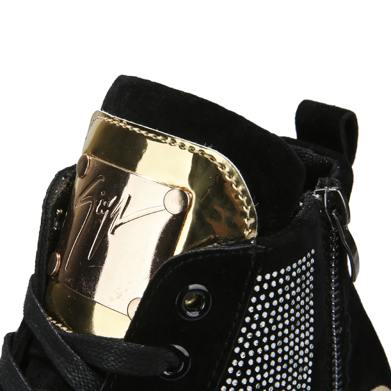 Мужские высокие кроссовки 2020 мужская обувь золотые блестящие на платформе со