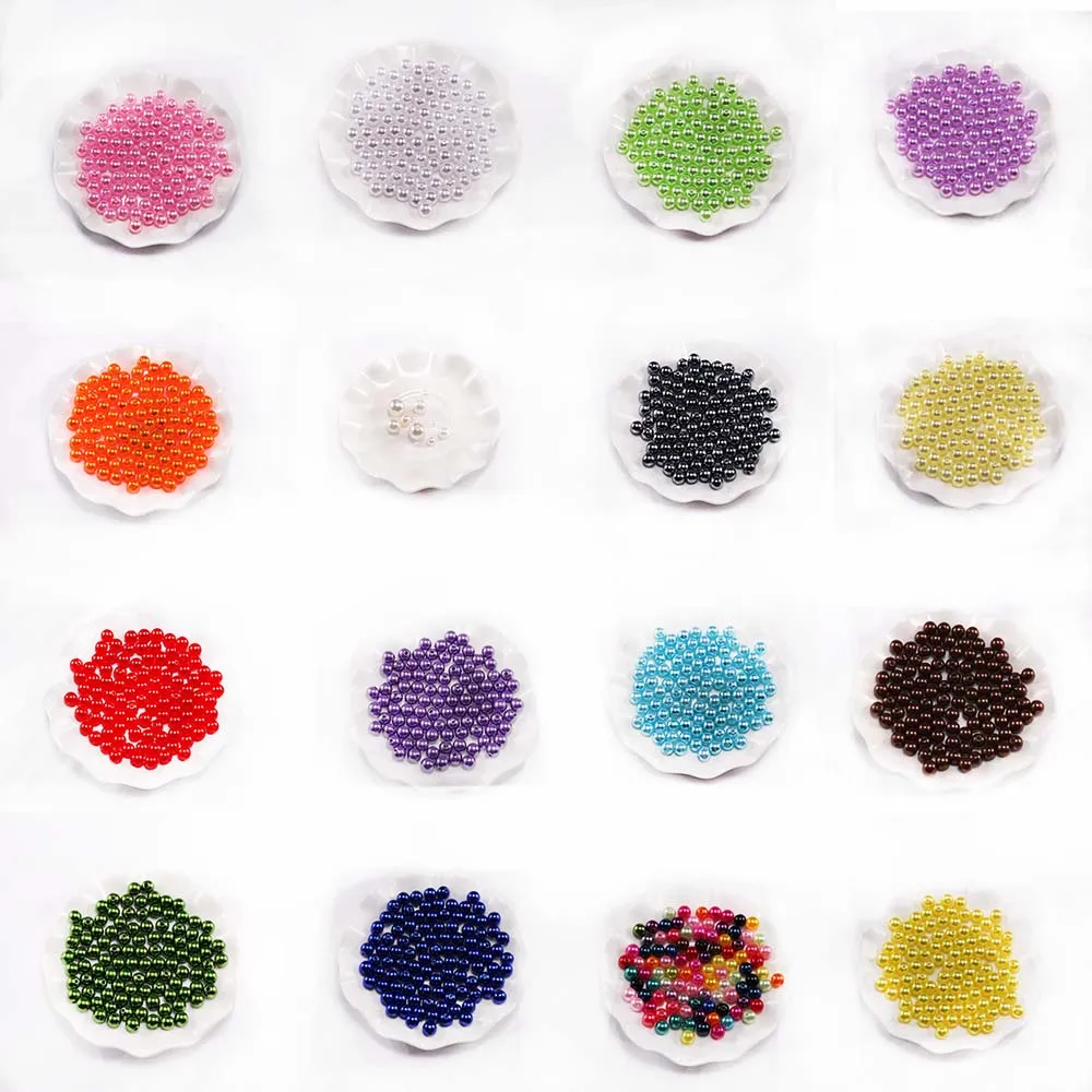 

With Hole ABS Imitation Pearl Beads 6/8/10/12mm Round Acrylic Spacer Bead for DIY Jewelry Findings Making Accessories