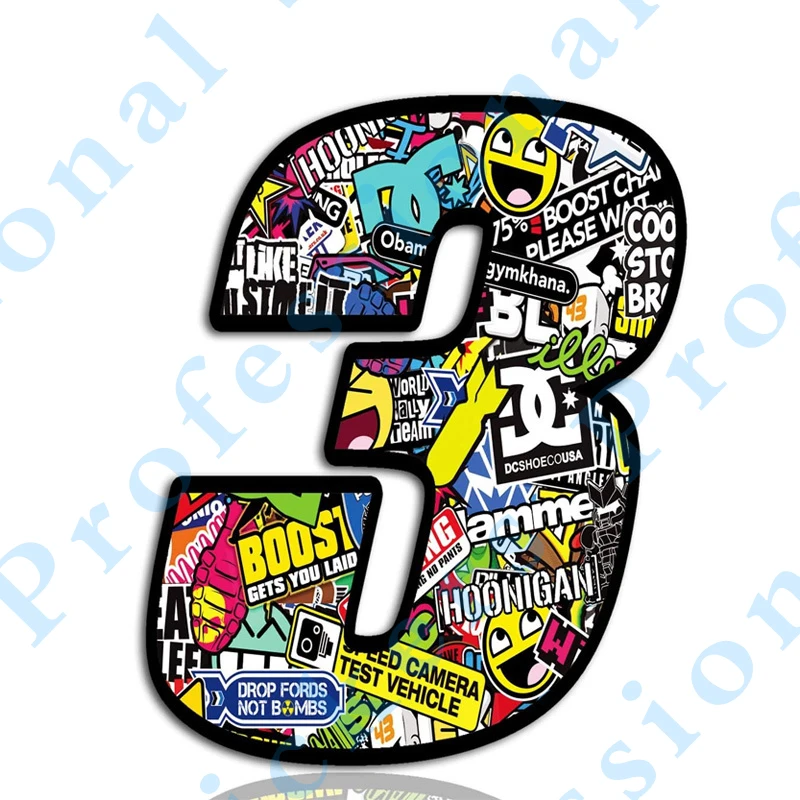 Красочный виниловый автомобиль с черепом цифрами бомбой Мотокросс Мотоцикл