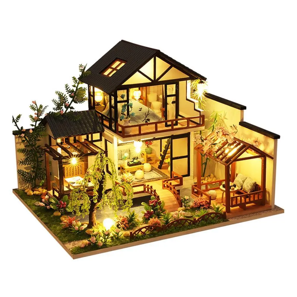 

Деревянный миниатюрный кукольный домик «сделай сам» 1:24, кукольный домик ручной работы, модель, наборы для сборки, игрушки для детей и взросл...