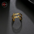 Кольцо женское Goxijite, регулируемое с именем, из нержавеющей стали