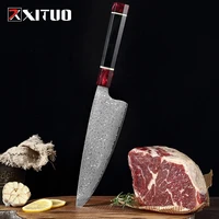 xituo 8 inch butcher nakiri knife japanese 67layer damascus samurai steel kitchen knife resin handle chef knives cleaver cutlery