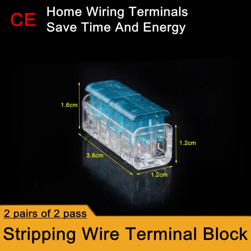 10 шт. 2 пары 2 прохода зачистки провода клеммный блок Мягкий(жесткий) линия 0,5-1 квадратный фосфорно-медный изолятор материал