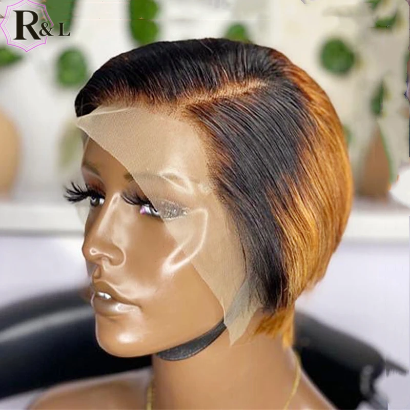 RULINDA Короткие парики из натуральных волос на шнурках 180% плотность бразильские