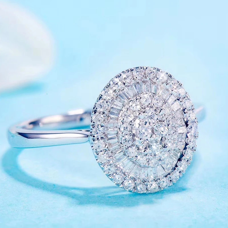 Фото 18k gold ring Natural Real 0.42ct Diamond Ring Engagement&Wedding Jewellery have certificate 0031 №2