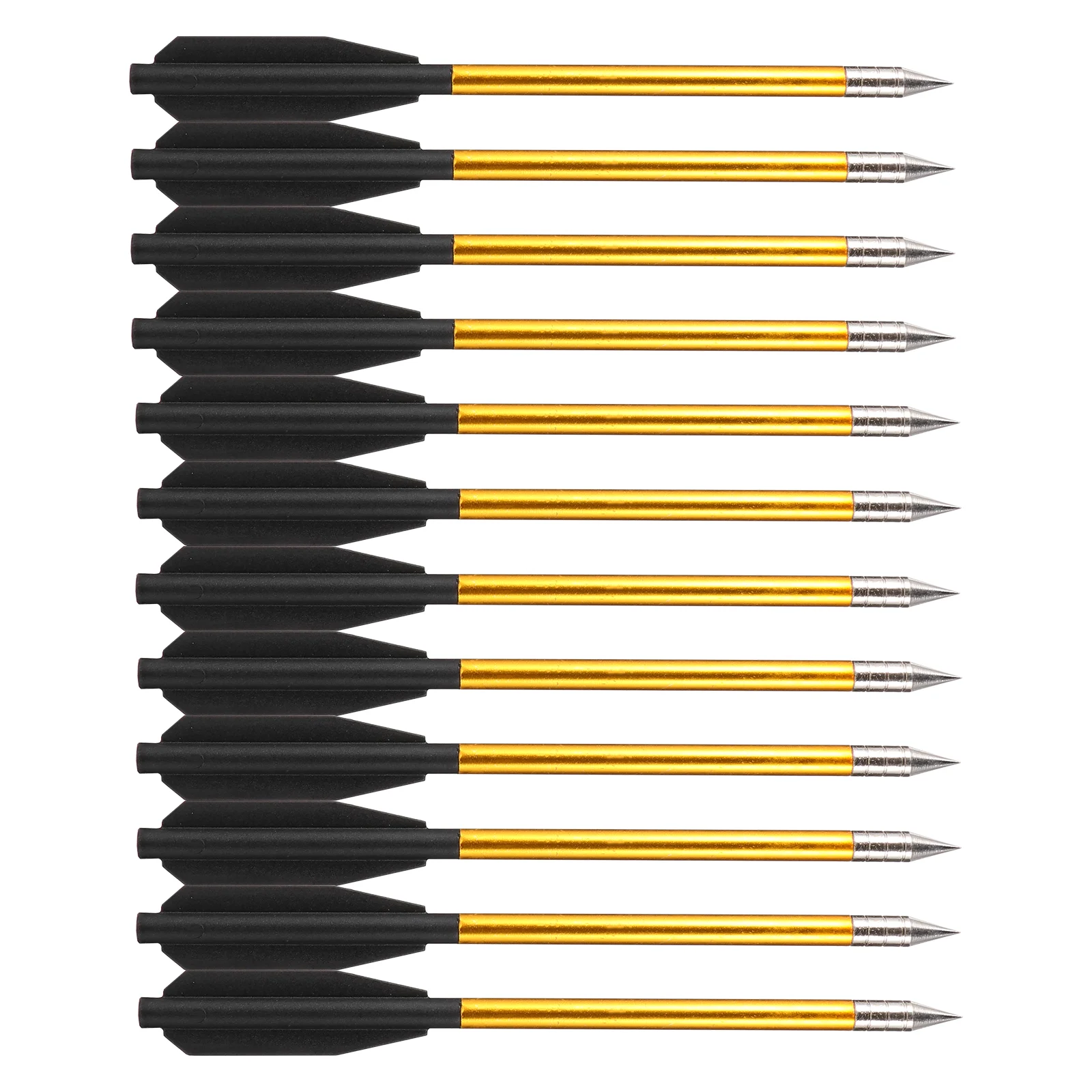 

12 Pcs 1 Box Stylish Crossbows Safe Outdoor Archery Arrows (Golden Black)