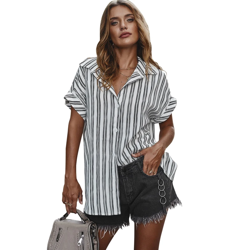 Женская блузка рубашка 2020 женские блузки с отложным воротником и коротким