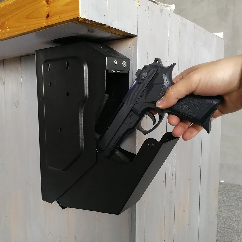 Пистолет OSPON, сейфы, сканер отпечатков пальцев и запасной замок, сейф для пистолета, холоднокатаные стальные защитные Пистолеты для отпечат...