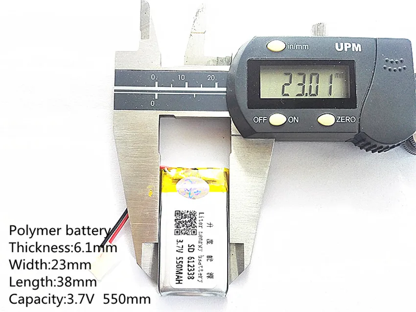 3 7 В литий полимерный аккумулятор 062338 612338 550 мАч MP3 MP4 GPS Bluetooth 6 1*23*38 мм литиевая