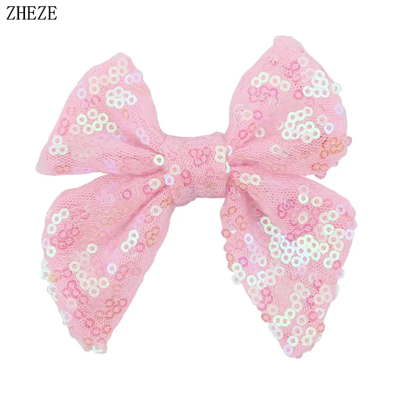 2Pcs/Set Trendy 3.5&quot Sequins Bows Hair Clip Glitter Hairpins Barrette Decoration Festival Party DIY Accessories For Girl |