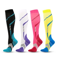 new sports long tube compression calf socks for men and women outdoor running stretch tights quick drying color matching twill