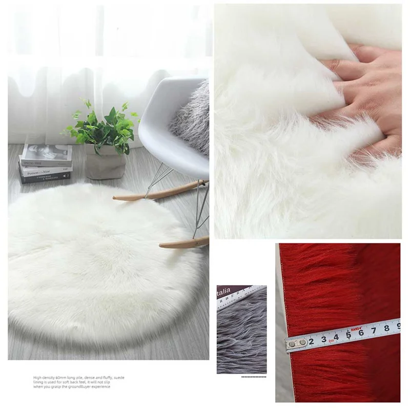 Коврик из искусственной овчины меховой ковер шкуры ягненка супермягкий