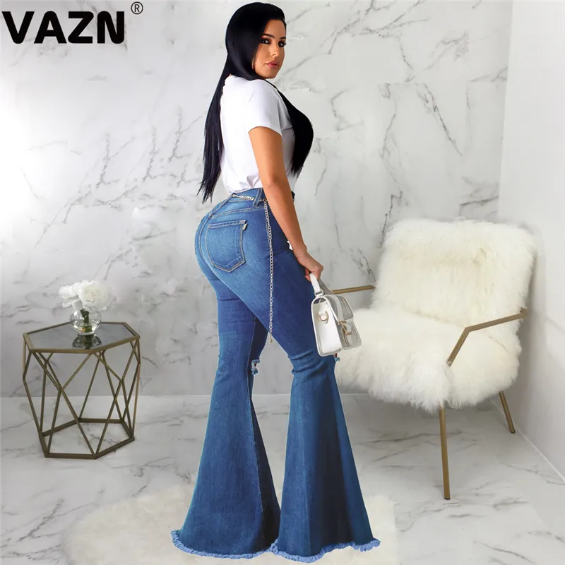 VAZN GHSF12074 новые осенние обычные джинсы элегантные пикантные модные однотонные с
