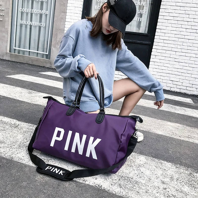 Новинка 2019 дешевая женская спортивная сумка черного цвета с блестками отсек для