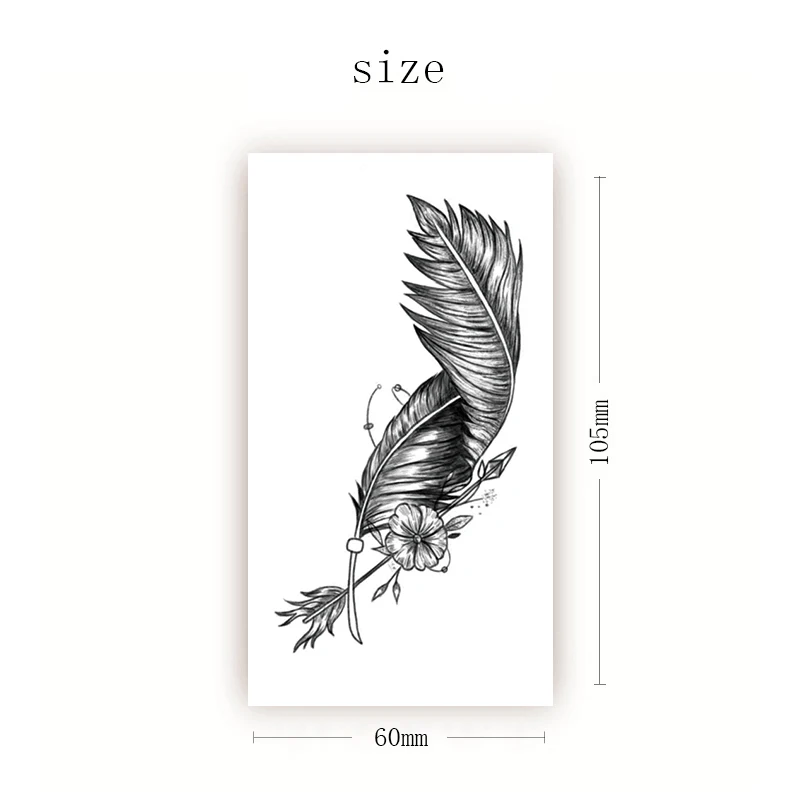 

Feather Arrow Temporary Tattoo Stickers Flowers Pearl Necklace Fake Tattoos Waterproof Tatoos Arm Belly Small Size for Women Men