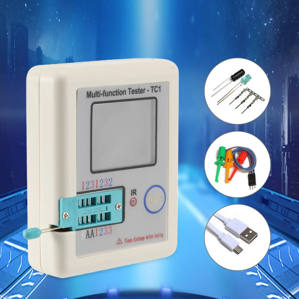 Многофункциональный автоматический детектор транзистор экрана Tester LCR TC1
