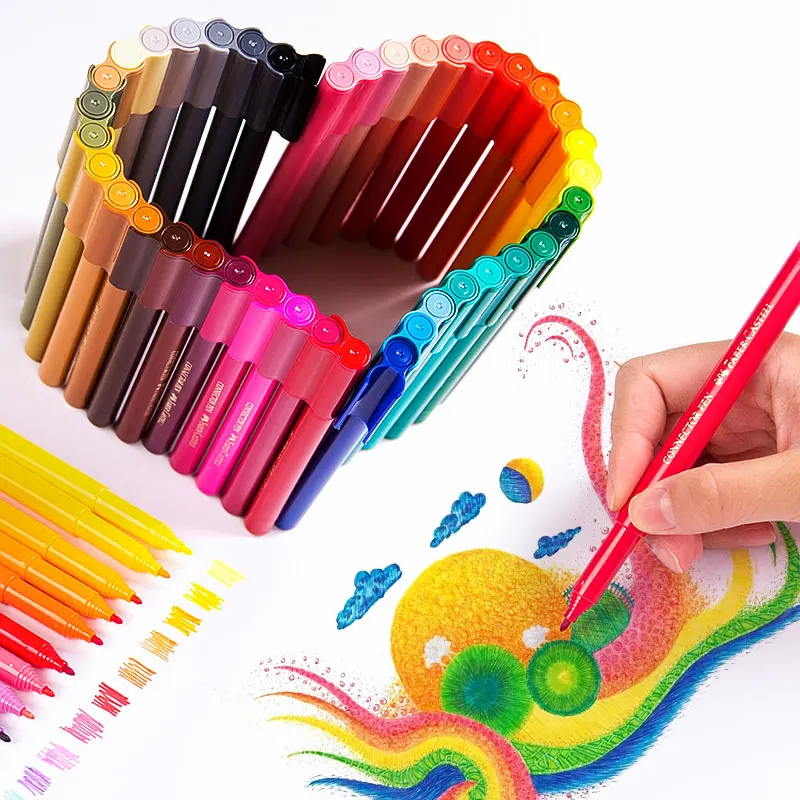 Акварельные маркеры Faber Castell набор фломастеров войлочные наконечники игривые