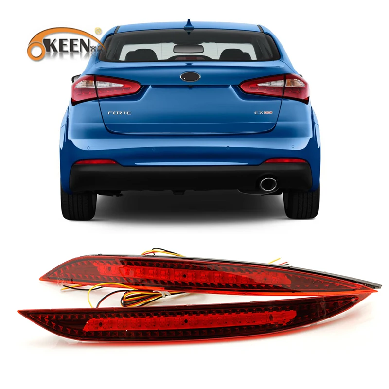 2 шт. для Kia K3 Cerato Forte 2012 2013 2014 Автомобильный Красный Светодиодный отражатель