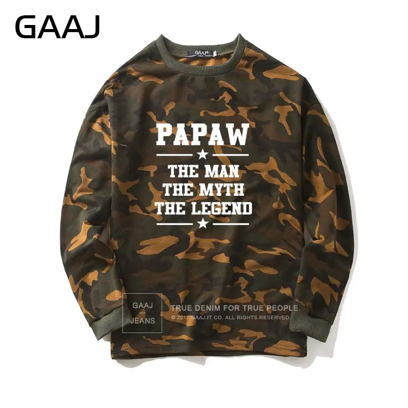 

Камуфляжная Толстовка GAAJ с надписью «Papaw The Legend»