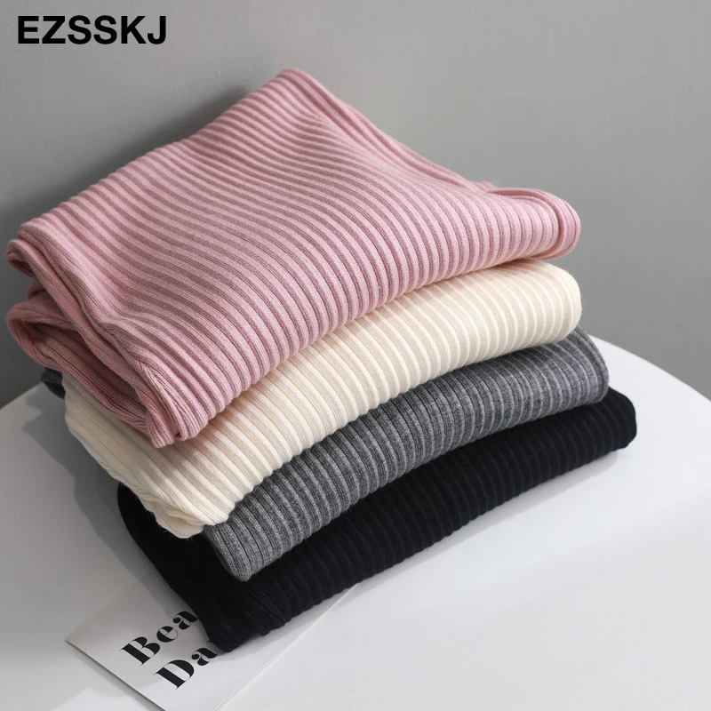 casual Elastic Waist Trousers Thick Knitted Women Harem Pants Autumn Winter Sport swear female sweater Radish pants Grandma