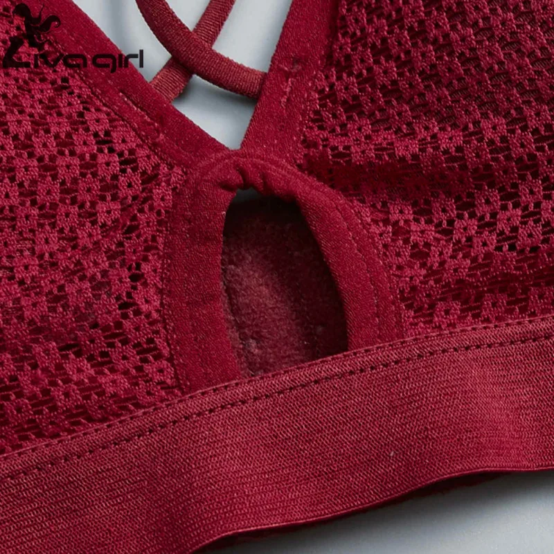 

French Style Bralette Seamless Deep-V Lace Bra Wire Free Thin Underwear Sexy Lingerie Soft Bras Ladies Beauty Underwear