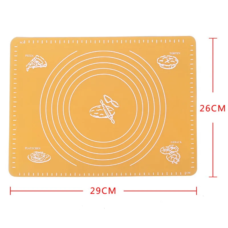 orange 29 x 26 cm Силиконовый коврик для выпечки, тесто для пиццы, кондитерские изделия, кухонные гаджеты, инструменты для приготовления пищи, посуда для выпечки, коврики, вкладыши, предметы, принадлежности - Цвет: orange 29 x 26 cm