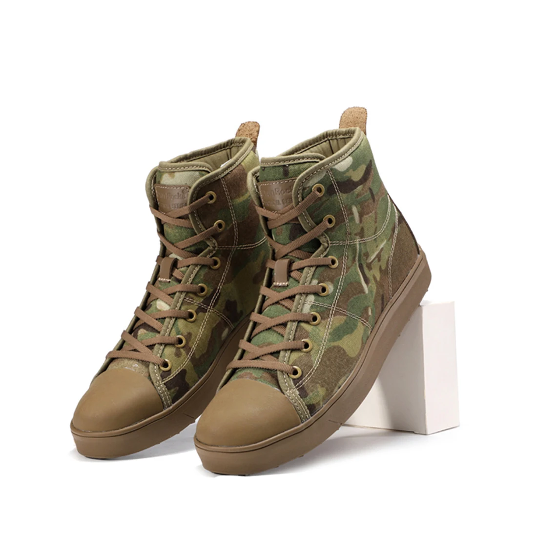 Workerkit Multi-Terrain Tactical Camo Boots V-Sole Mid-Top Outdoor Hunting Training Canvas Shoes