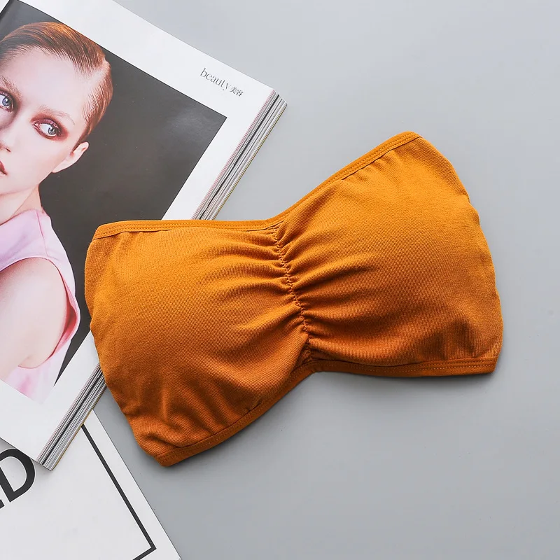 

Women Sexy Tube Tops 2021 Summer Solid Color Backless Push Up For Female Soft And Comfortable Invisible Bra