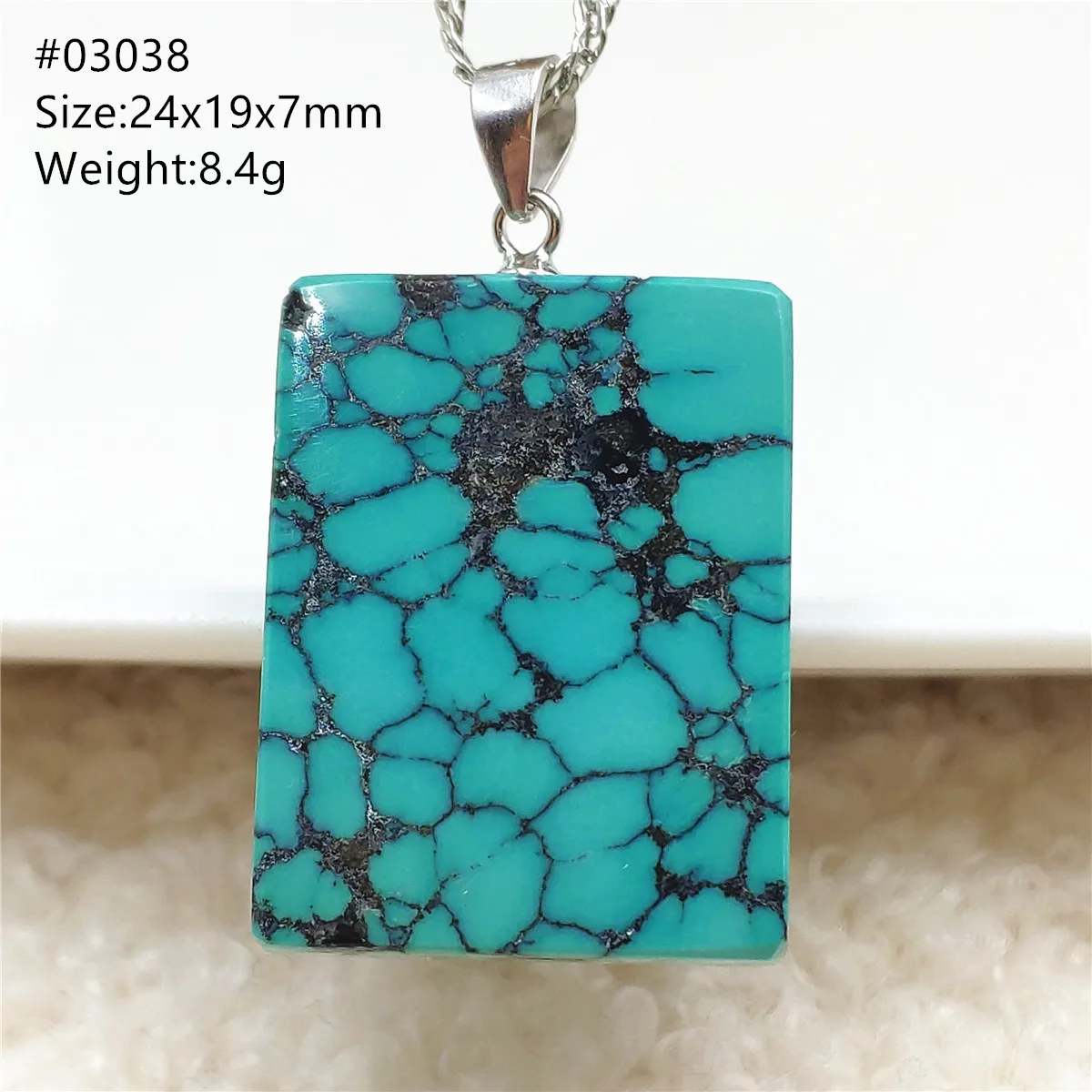 Natural Green Turquoise Gemstone Pendant Crystal Water Drop Rectangle Women Men Blue Healing Necklace AAAAA | Украшения и