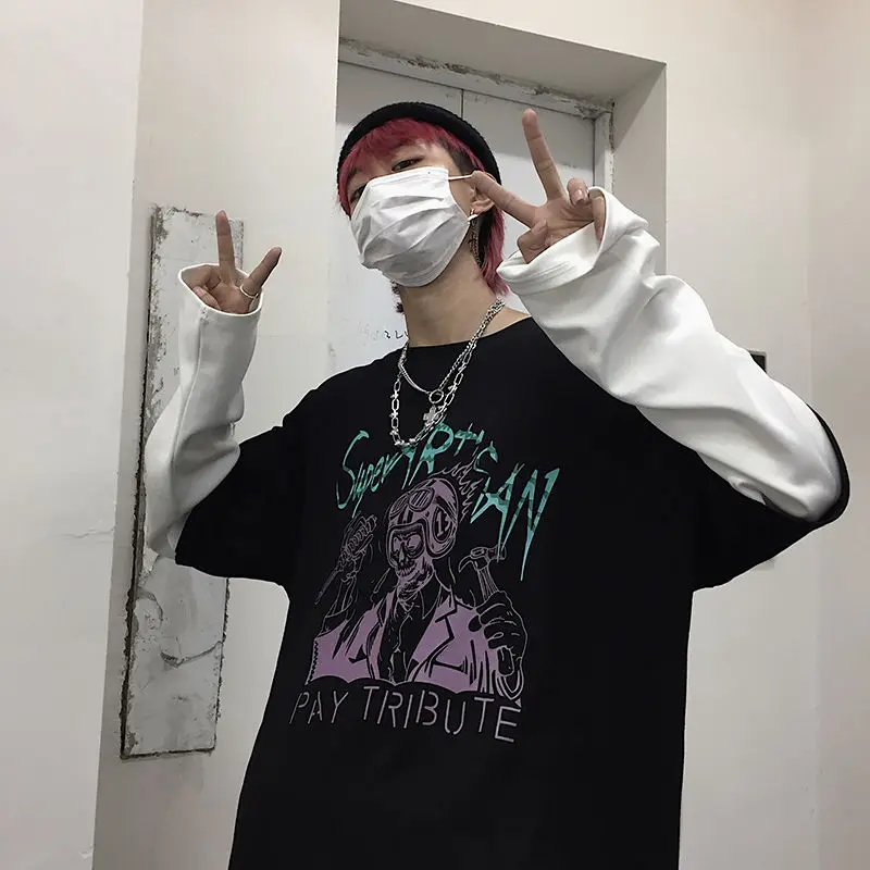 Футболка NiceMix в стиле Харадзюку уличная одежда Женская футболка пэчворк с