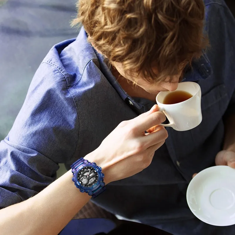 Часы наручные кварцевые с двойным дисплеем для мальчиков и студентов - купить по