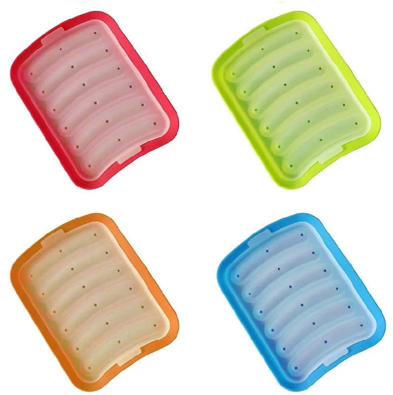 

Kitchen Sausage Maker Mould 6 Grids Silicone DIY Ham Hot Dog Making Mould Household Sausages Cake Baking Tools Molds
