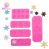 deouny christmas snowflake shape silicone cake mold fondant sugar cookies cake decoration tools new year winter baking mould new