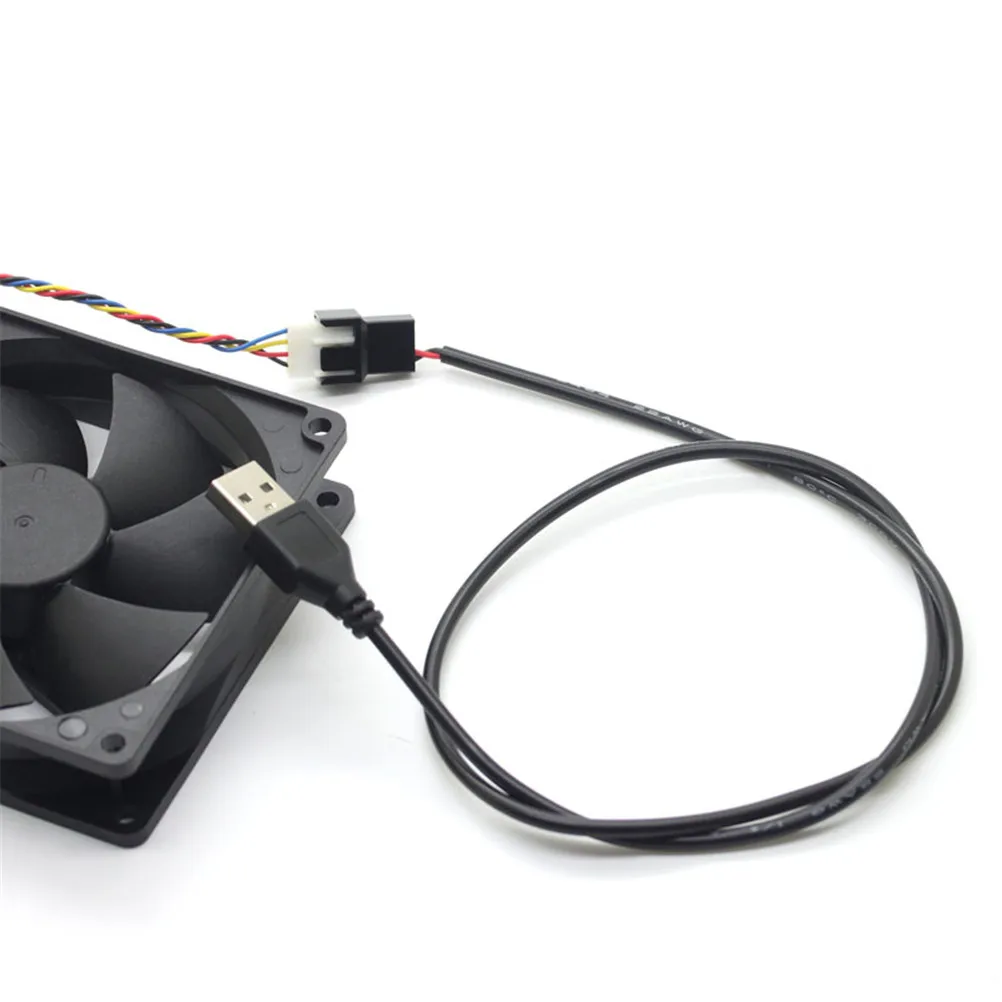 1 черный кабель-переходник штыревое соединение USB A Вентилятор 3-контактный разъем